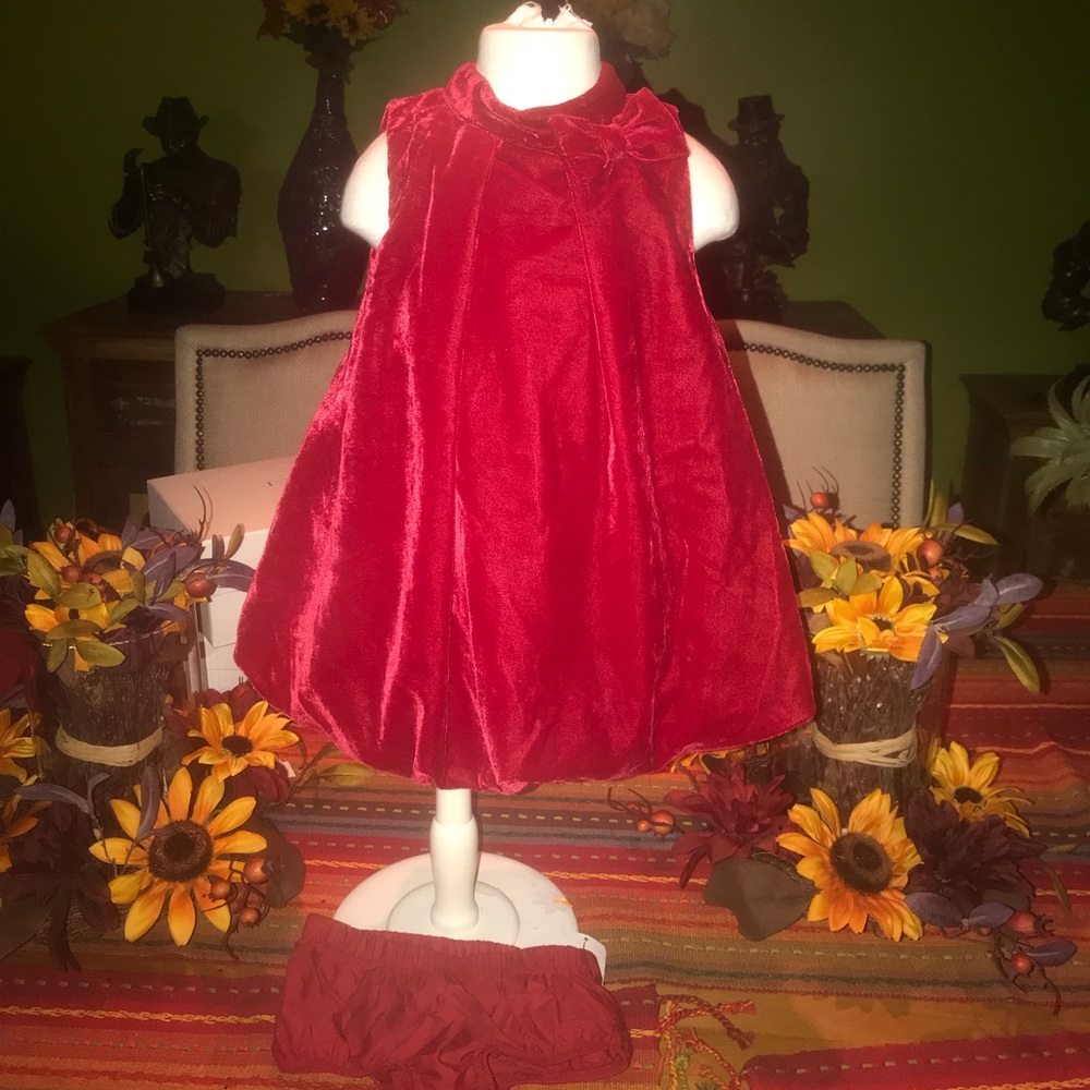 Velvet 2 piece infant holiday dress